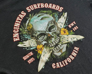 Crossed Surf Skull Tri-Blend Heathered Tee-Coastal Classics-coastalclassics,encinitas,encinitassurfboards,fantaskullery,reitveld,rick reitveld,short sleeve,skull,skull art,t-shirt,tee