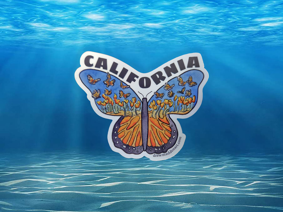 California Butterfly Sticker