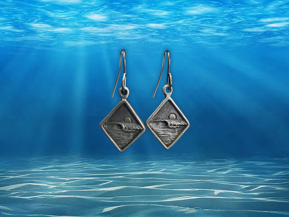 Diamond Curls Pewter Earrings