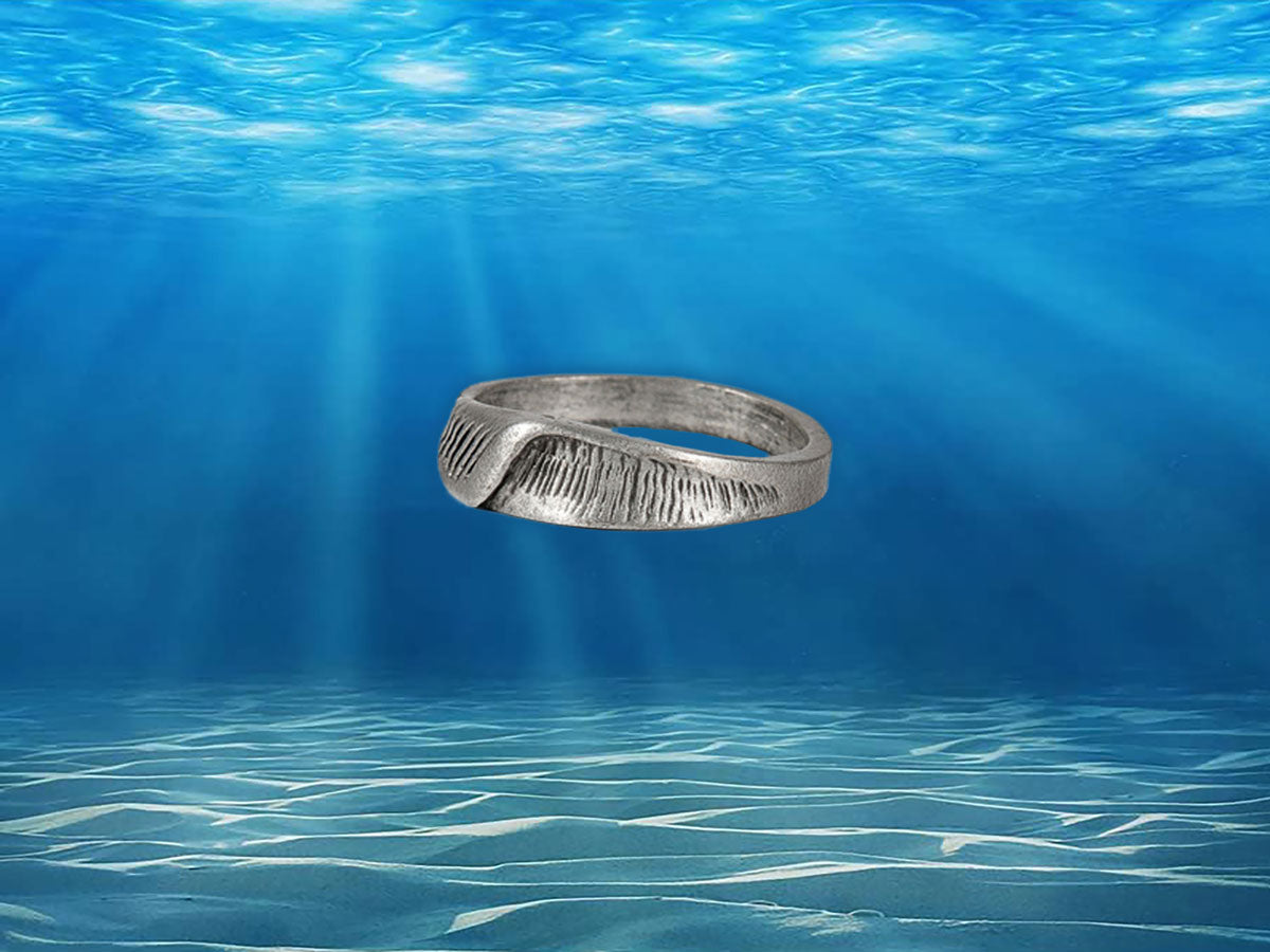 Flower Wave Pewter Ring