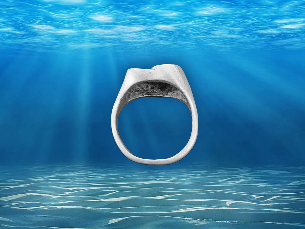 Heart Wave Pewter Ring