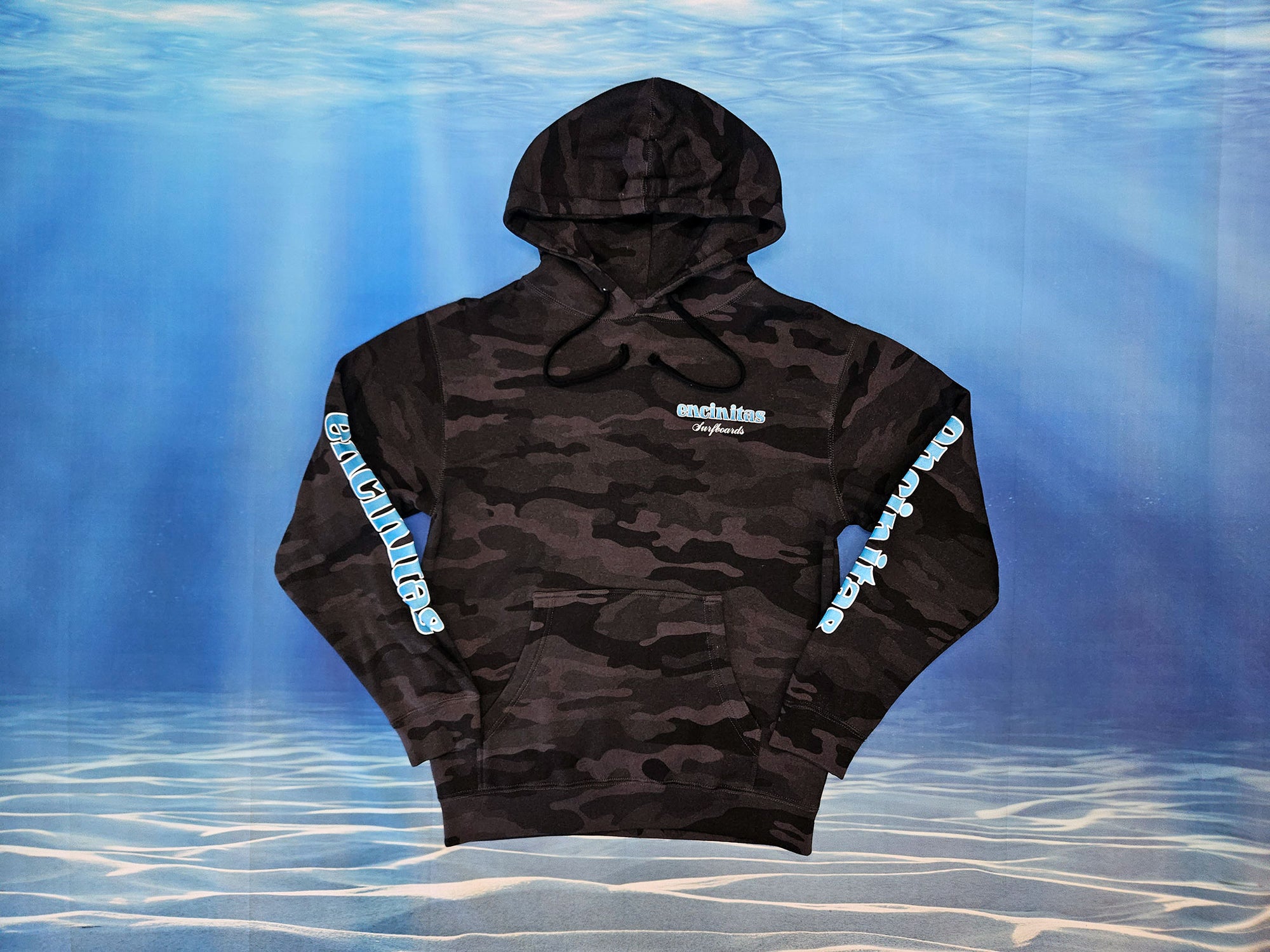 Black Camo Hooded Pullover