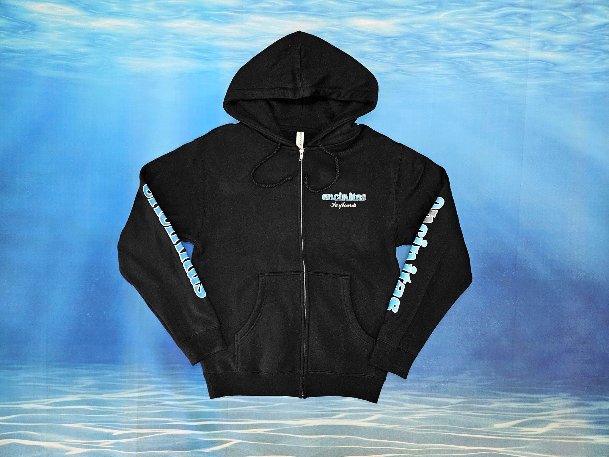 Heavyweight Blue Fade Icon Hooded Zip - Encinitas Surfboards