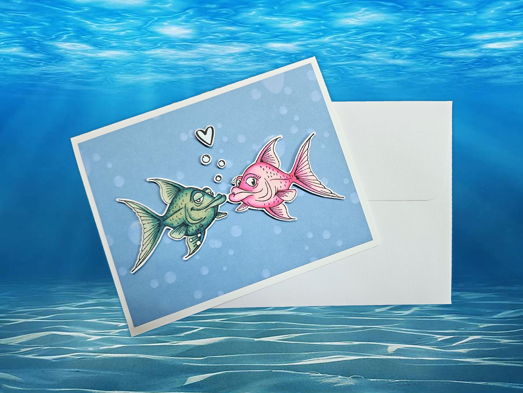 Kissing Fishies Greeting Card