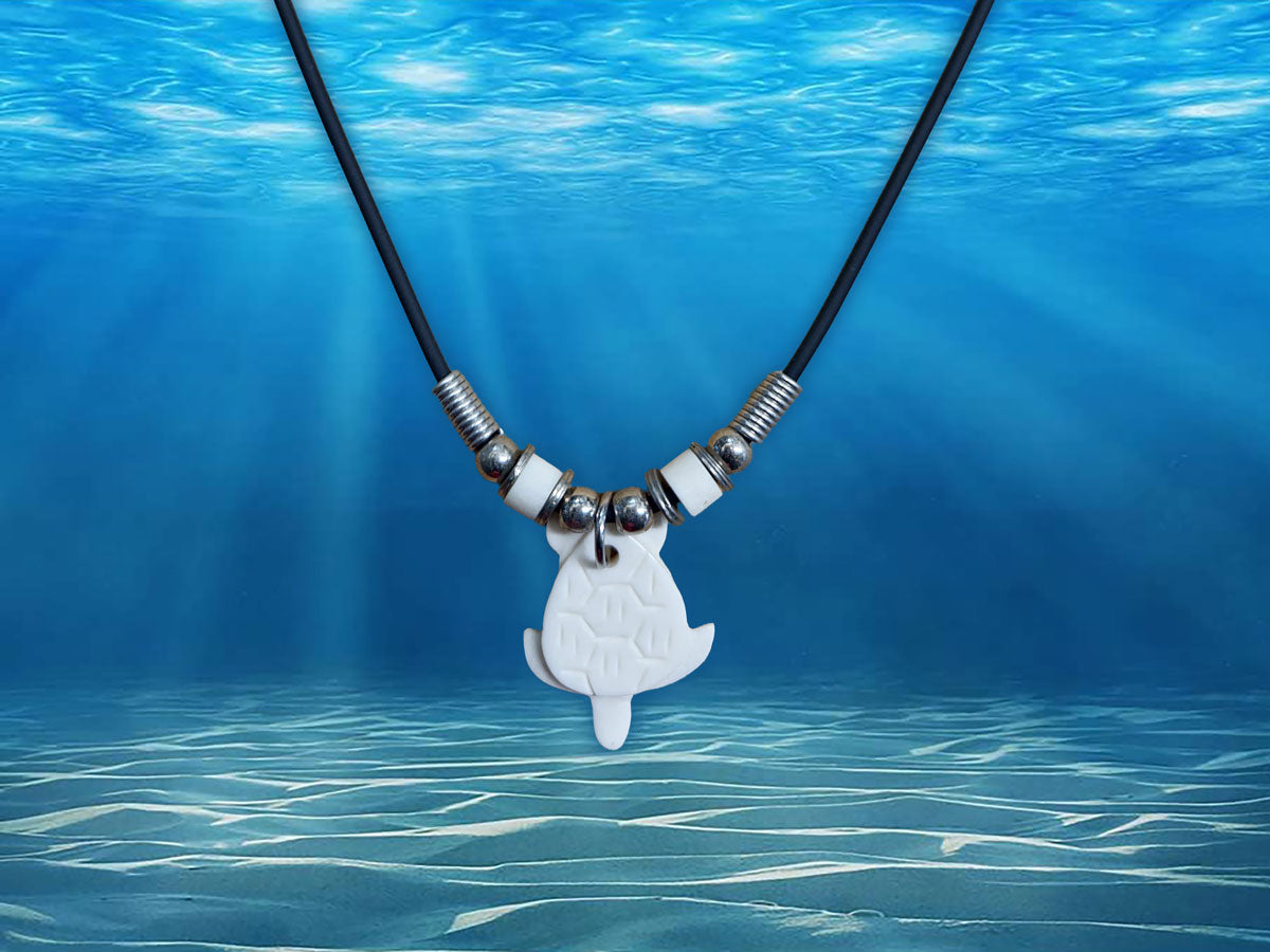 Carved Bone Turtle Necklace