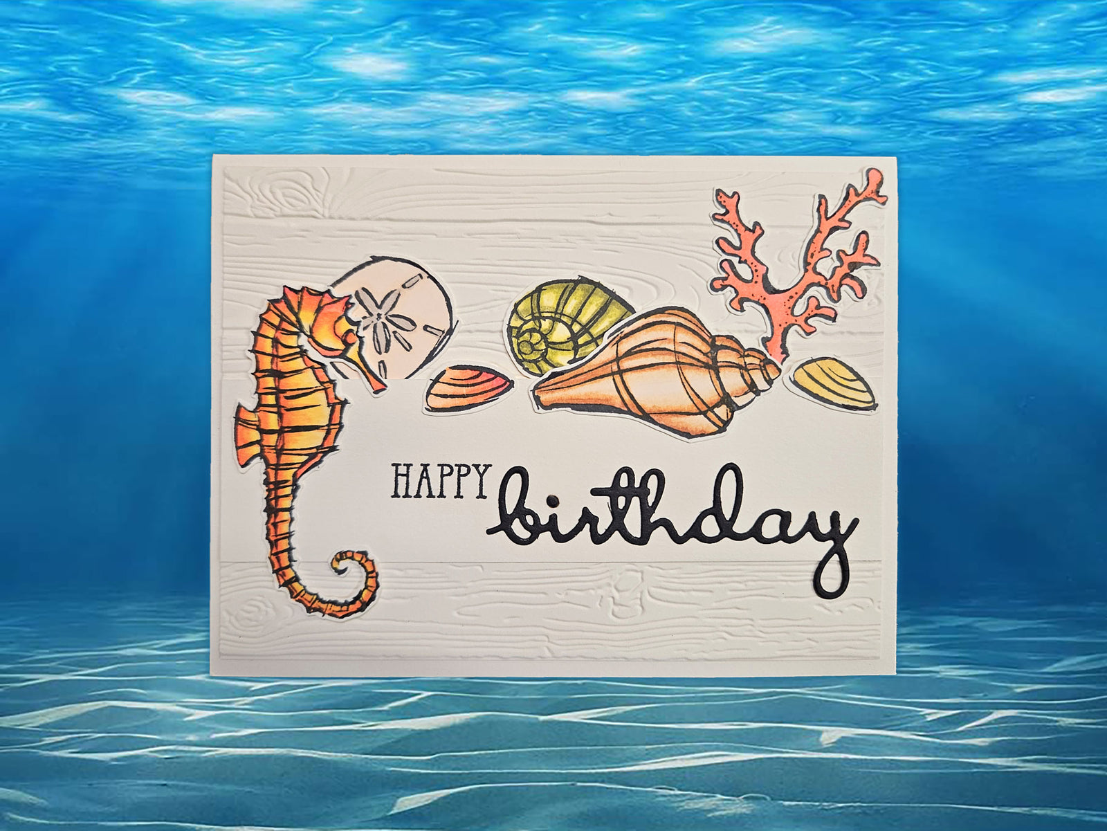 Shabby Chic Seahorse Birthday Card