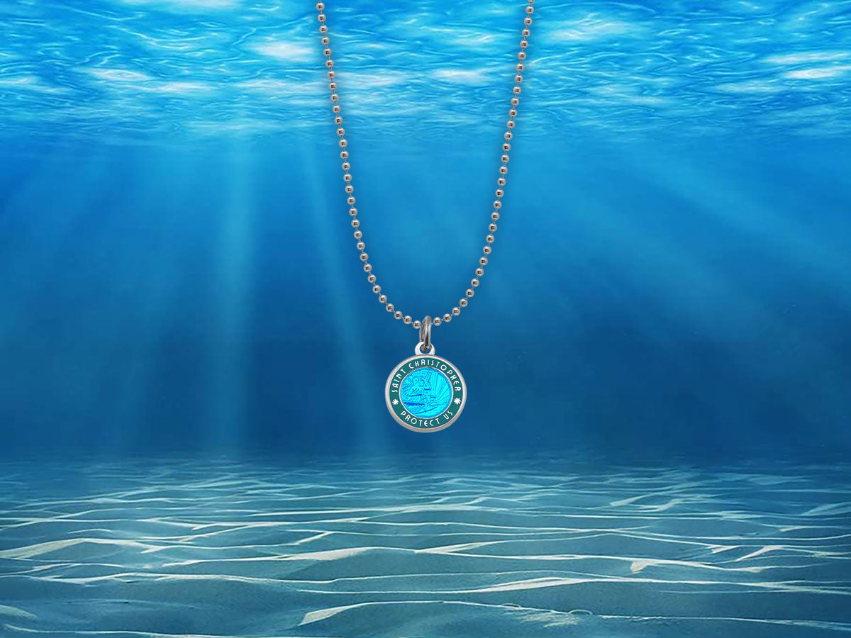 Small Colored Saint Christopher Pendant