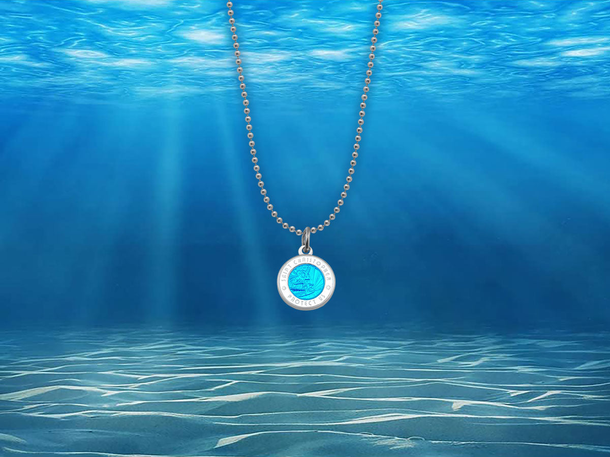 Small Colored Saint Christopher Pendant