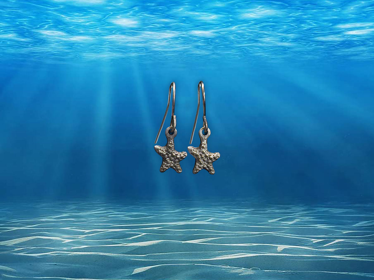 Star Fishes Pewter Earrings