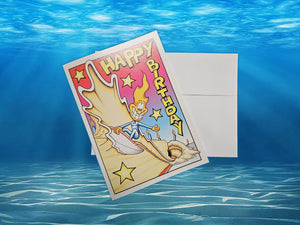 Surfin' Candle Birthday Card