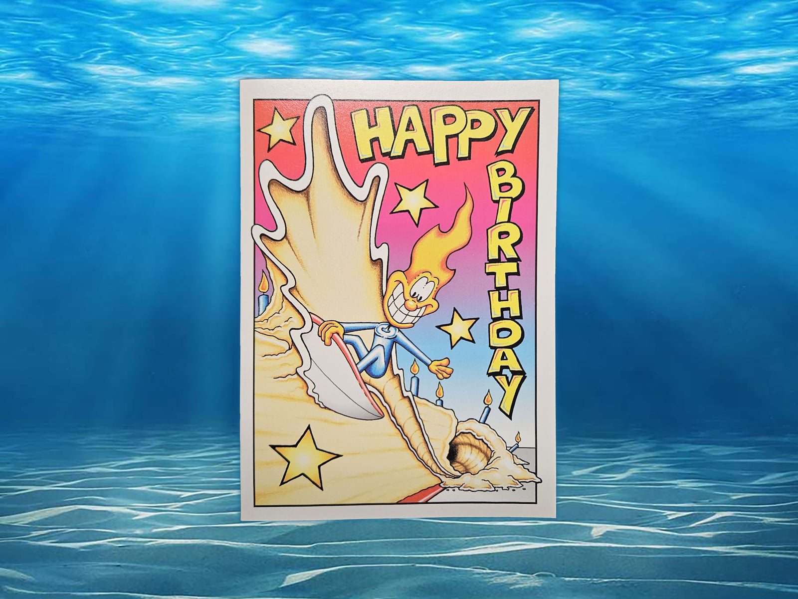 Surfin' Candle Birthday Card