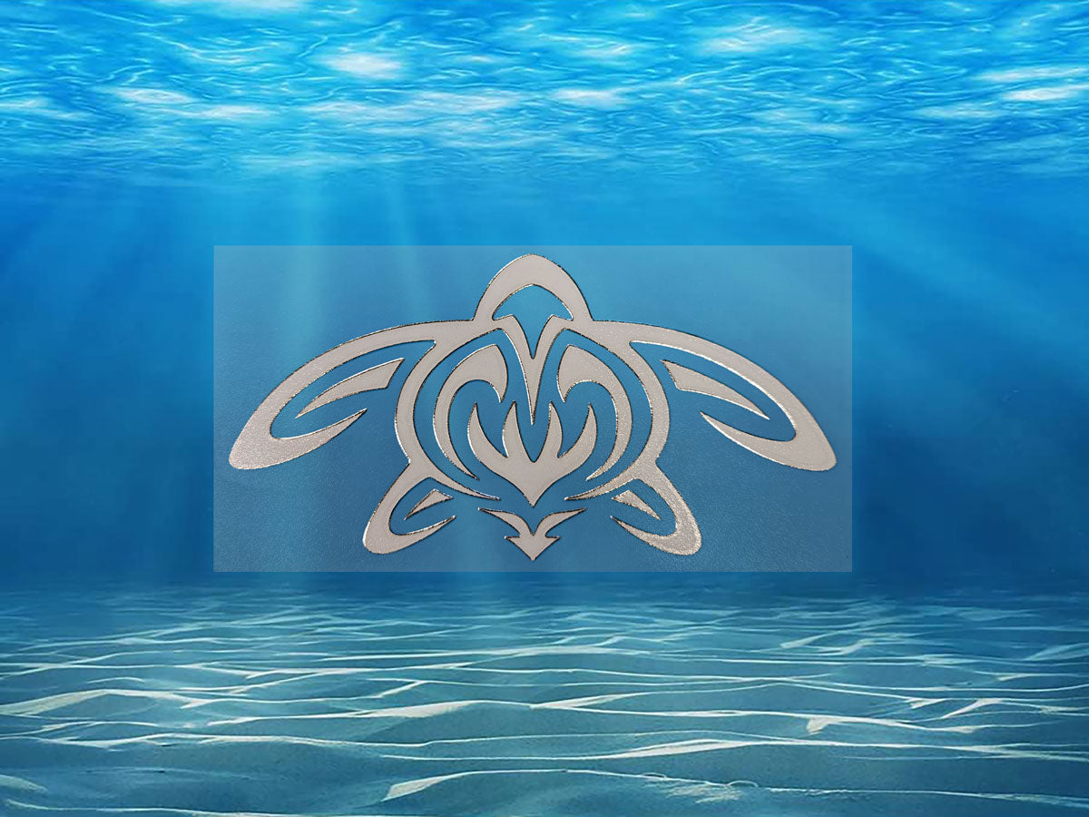 Tribal Style Turtle Die Cut Sticker