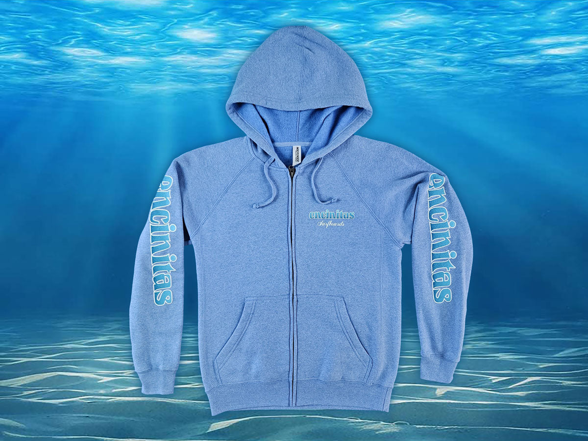 Unisex Blue Fade Icon Zip Hoody