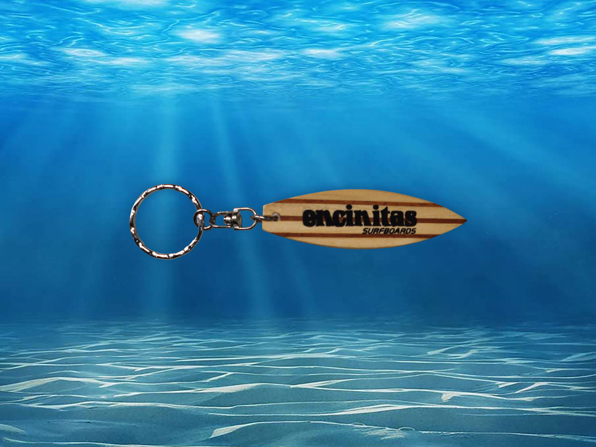 Encinitas Maple Surfboard Keychain