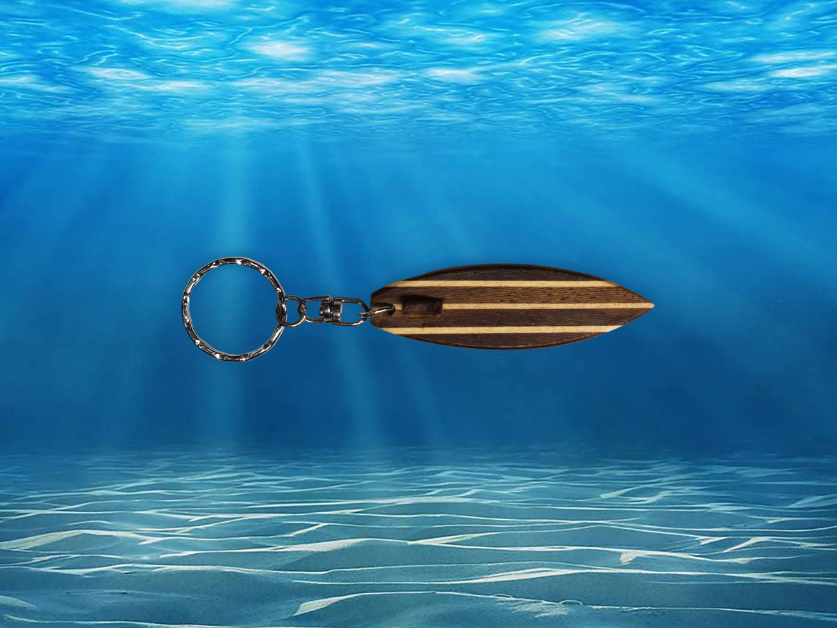 Encinitas Walnut Surfboard Keychain