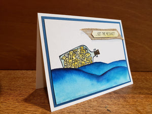 Message In A Bottle Card-MB Squared Designs-birthday,birthday card,card,gift,greeting card,idea,seahorse,shells
