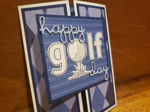 Happy Golf Day Moving Card-MB Squared Designs-birthday,birthday card,card,gift,golf ball,greeting card,idea,tee,tiki