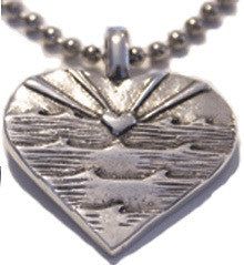 Love Sets Pendant-Strickly Boarding-artisan,free,heart,jewelry,lead,local,love,necklace,ocean,pendant,pewter,surf,waves