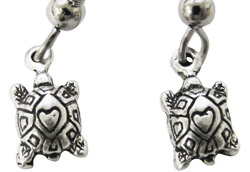 Turtles Earrings-Strickly Boarding-artisan,dangle,dollar,earrings,free,french,hook,jewelry,lead,pewter,sand