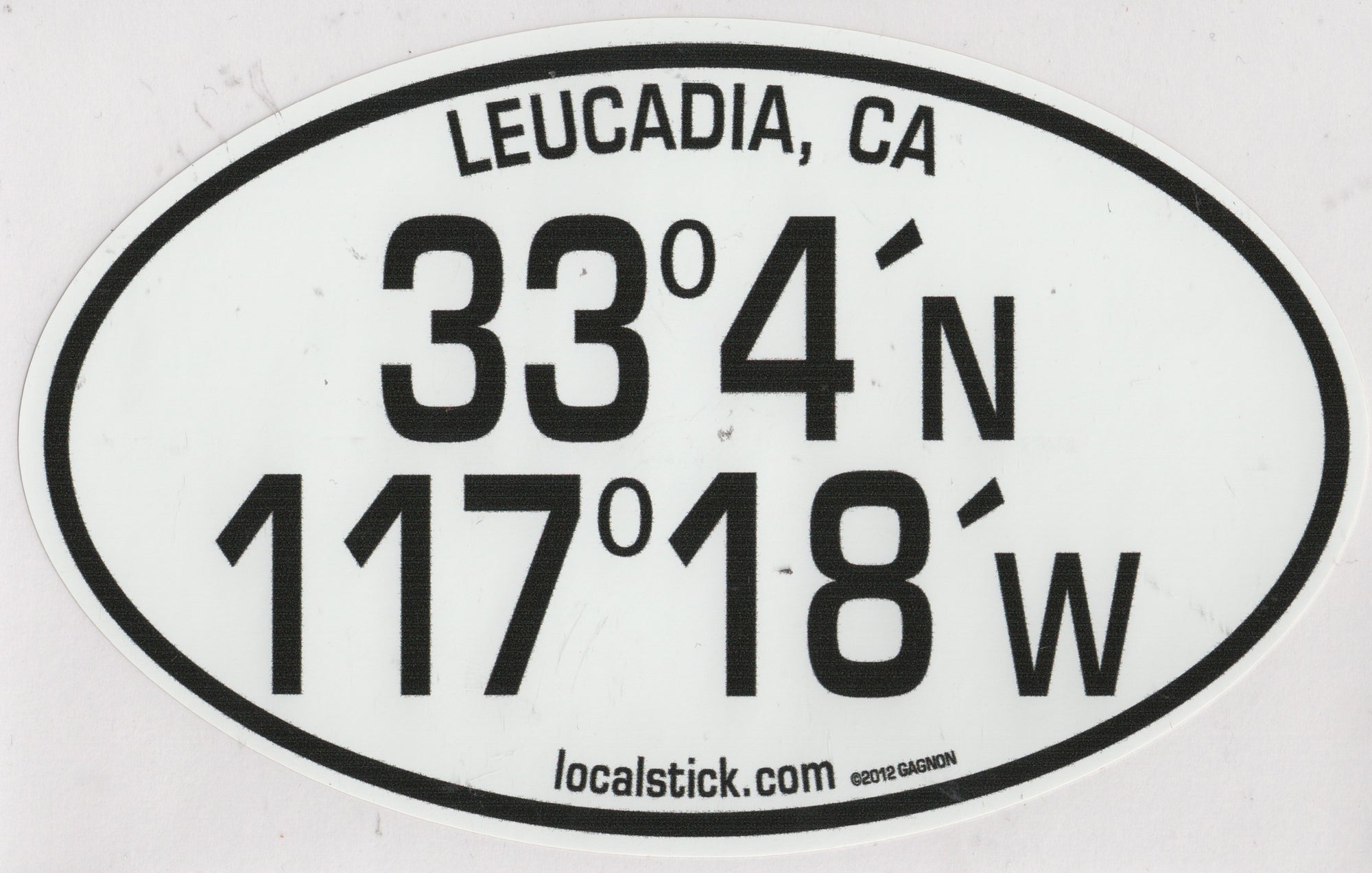 Leucadia Coordinates-Local Stick-black,california,coordinates,leucadia,north,sticker,west,white