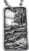 Surf Tag Pendant-Strickly Boarding-artisan,free,jewelry,lead,local,necklace,ocean,pendant,pewter,surf,tag,waves